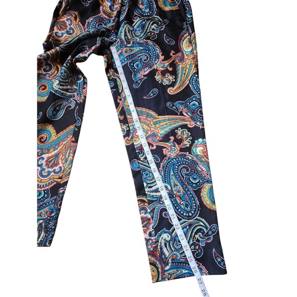 J. Crew Silk Paisley Maximalist Cropped Pants Women's Size 4 Black Resort Office - Picture 8 of 9